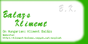 balazs kliment business card